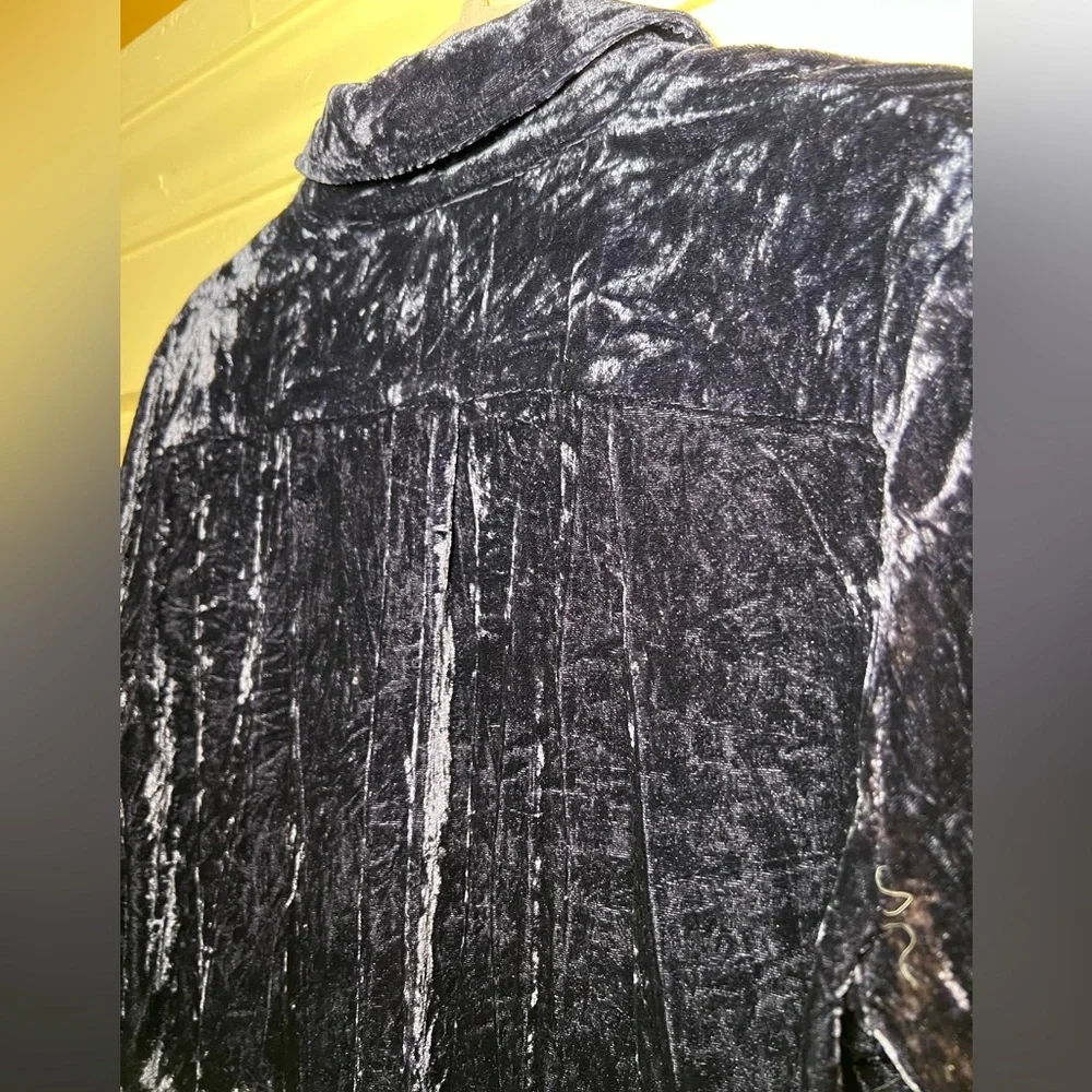 J Crew Crushed Velvet Velour Collared Pullover Shirt Blouse Top size XS - Picture 11 of 11